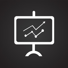 Business whiteboard on black background icon