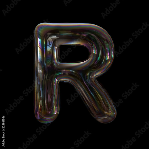 Soap Bubble Letter R Uppercase 3d Transparent Font Childhood