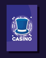 top hat frame gamble casino concept