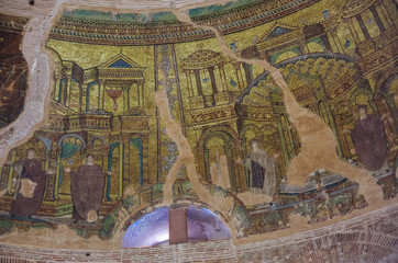 Mosaic on dome inside of Rotunda of Galerius, Thessaloniki, Greece