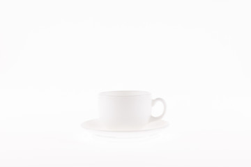 white coffee cup on white background 