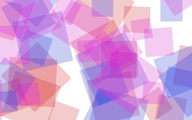 Fototapeta premium Multicolored translucent squares on white background. Red tones. 3D illustration