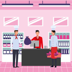 People on supermarket