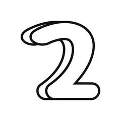 outlined number on white background