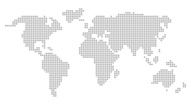 Pixel wolrd map design. Grey pixels vector world map.
