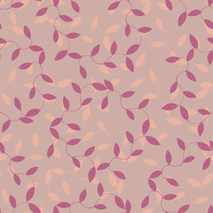 Seamless floral background pattern. Nature theme,leaves, hand - drawn abstract elements. Template for textile,paper, greeting card, postcard design.