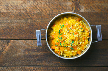 Pumpkin Risotto with Thyme and Parmesan, Italian Cuisine