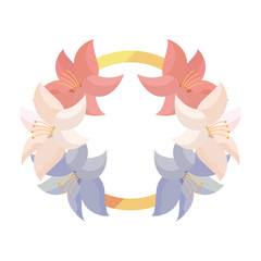 wreath flowers floral on white background