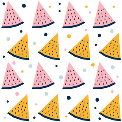 Abstract seamless pattern background. Childish application geometric cover for design birthday card, wallpaper, holiday wrapping paper, shop sale advertising, textile fabric, bag print, t shirt etc.