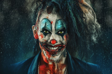 frightening punk clown