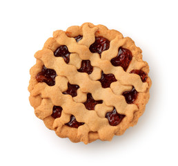 Top view of homemade strawberry pie