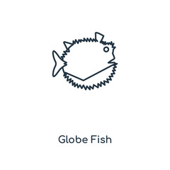 globe fish icon vector