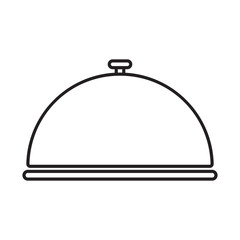 Obraz premium Line icon restaurant cloche isolated on white background. Vector illustration.