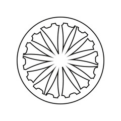 outlined wheel on white background