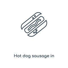 hot dog sausage in bread icon vector