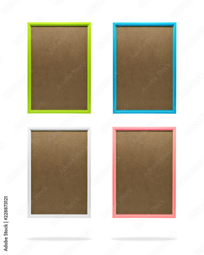 Aufkleber blank colorful photo frame template set on isolated background with clipping path. simple plastic bo