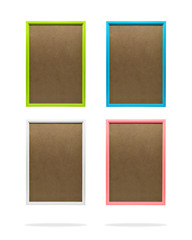 Fototapeta na wymiar Blank colorful photo frame template set on isolated background with clipping path. Simple plastic border for your design.