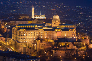 Royal Palace by night, Budapest