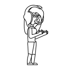 girl with headphone avatar character