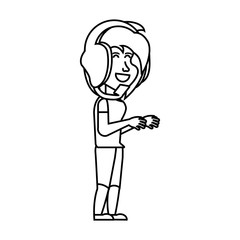 Obraz premium girl with headphone avatar character