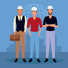 Architect and construction teamwork