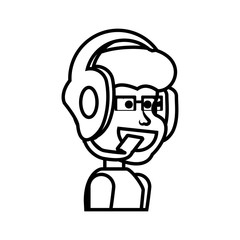 head of boy with headphone avatar character