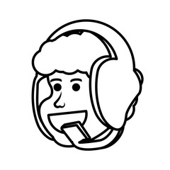 head of boy with headphone avatar character