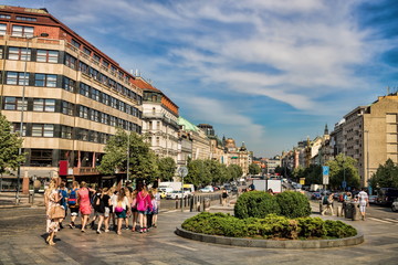 Naklejka premium Prag, Wenzelsplatz