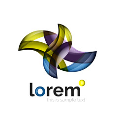 Abstract geometric logo created with overlapping smooth shapes