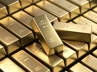 Gold bars and Financial concept,3d rendering,conceptual image.