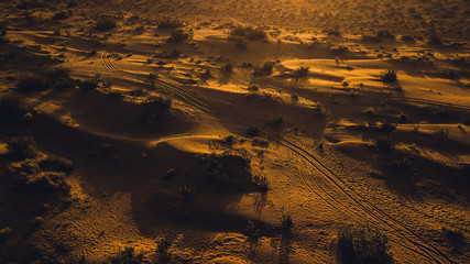 Moody aerial view of the Thar desert 