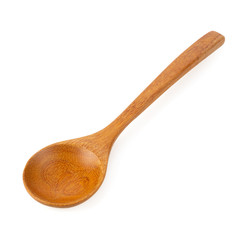 Wooden spoon isolated on a white background