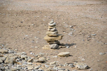 Fototapeta na wymiar stones in sand