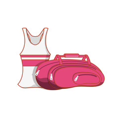 female tennis uniform shirt with bag