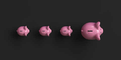 piggy bank, investment concept, 3d rendering,conceptual image.