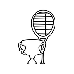 trophy cup with racket tennis