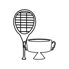 trophy cup with racket tennis