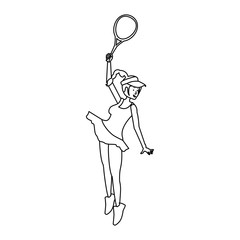 woman tennis playing with racket