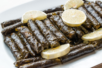 Stuffed Grape leaves with olive oil and Lemon / Zeytinyagli Yaprak Sarma Dolma