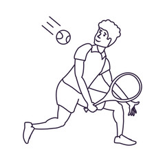 man tennis playing with racket