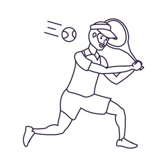 man tennis playing with racket and cap sport