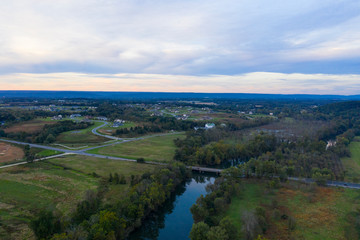 Hershey Pennsylvania USA Drone Aerial View Swatara Creek Farm Land