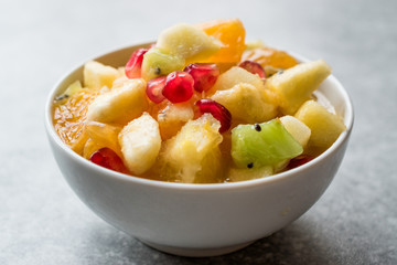 Homemade Healthy Organic Fruit Salad in Small Bowl.