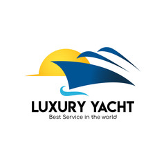 Fototapeta premium Luxury Yacht Logo Vector for Company