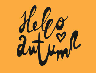 Hand drawn hello autumn background