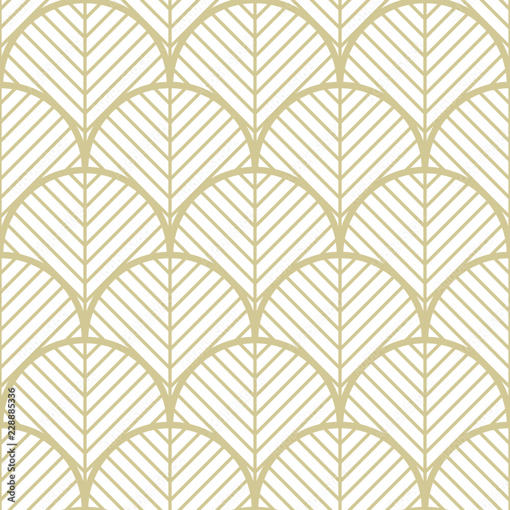 Leinwandbilder geometric gold seamless pattern. vector linear pattern.