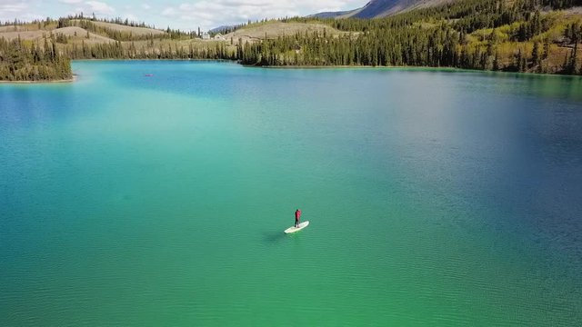 Aerial Pan Right to Left: Exploring Lake Emerald