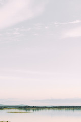 Naklejka premium Italian nature at sunset. Soft pastel colors in summer. Fine art in landscape photography