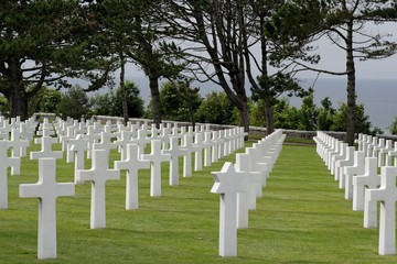 Rows of Crosses, Normandy American Cemetery, Colleville-sur-Mer, Normandy, France