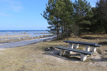 Obraz premium bench on the beach